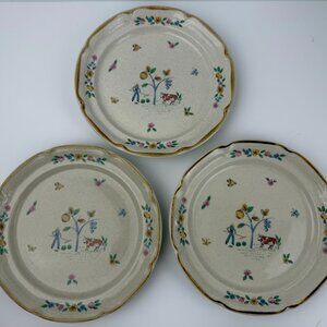 Set of 3 Vintage "Heartland" Salad Plate, Grannycore, Farmhouse, Cottagecore